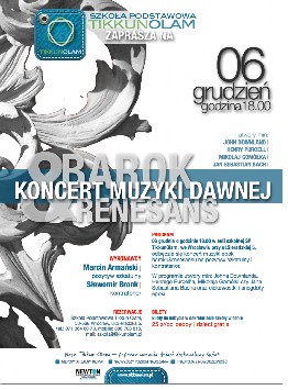 Koncert muzyki baroku u renesansu w Szkole Podstawowej Tikkun Olam