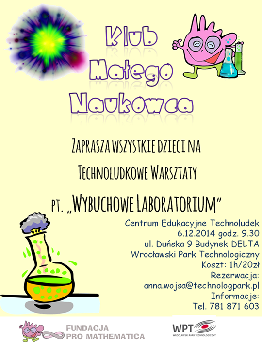 Klub Małego Naukowca - \'\'Wybuchowe laboratorium\" data-mce-src=