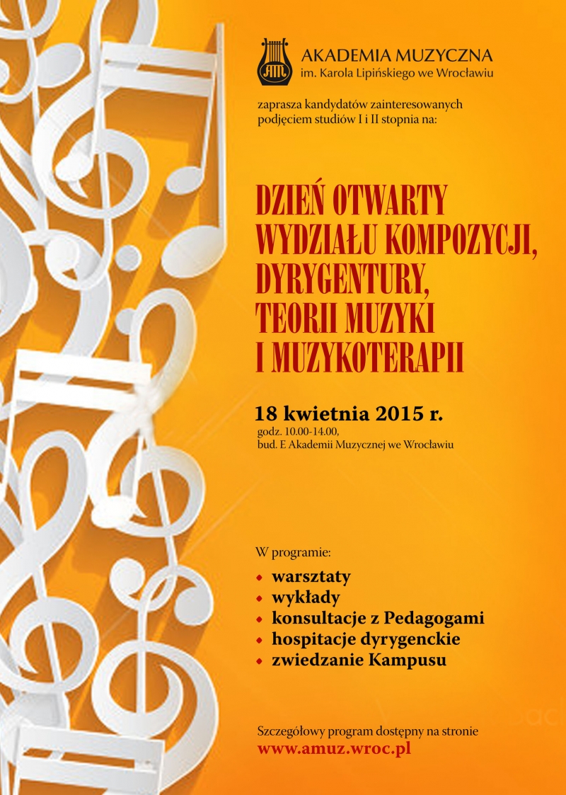 DZIEŃ OTWARTY Wydziału Kompozycji, Dyrygentury, Teorii Muzyki i Muzykoterapii