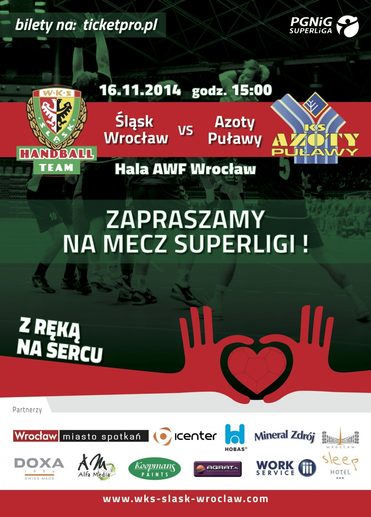 Mecz ekstraklasy piłkarzy ręcznych - Śląsk Wrocław - Azoty Puławy