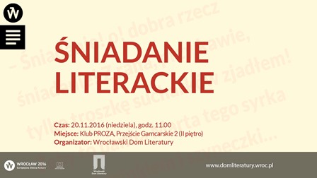 Śniadanie Literackie w klubie PROZA
