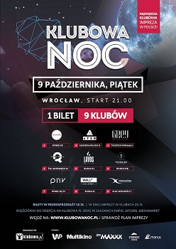 Klubowa Noc - 1 bilet - 9 klubów