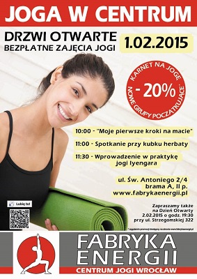 Bezpłatne zajęcia jogi w ramach Drzwi Otwartych w Fabryce Energii - Centrum Jogi Wrocław