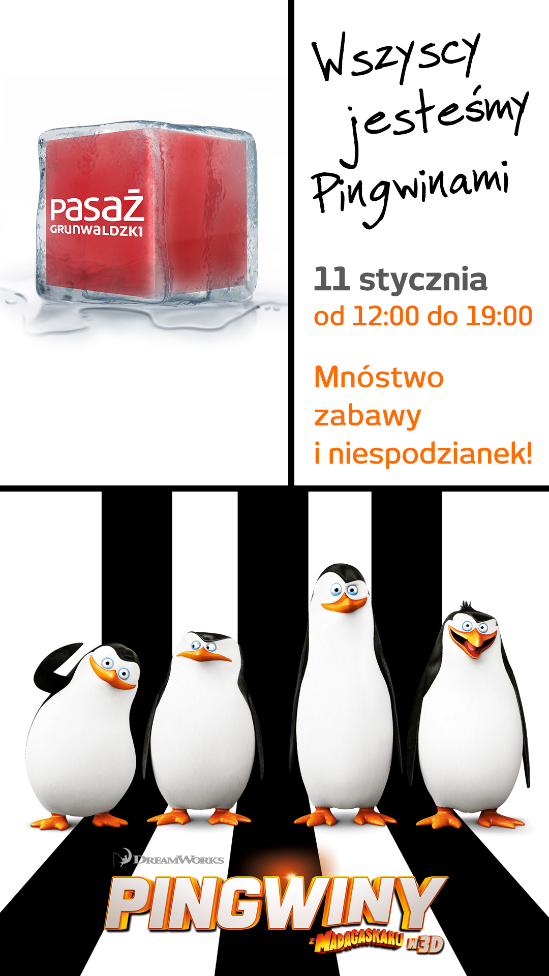 Spotkanie z Pingwinami w Pasażu Grunwaldzkim