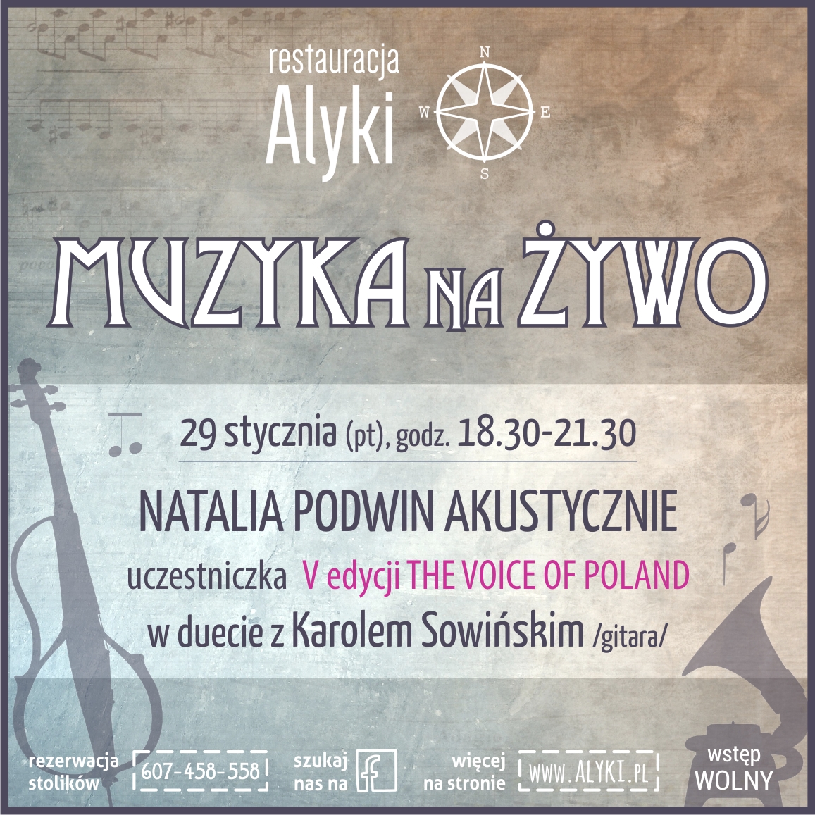 Natalia Podwin akustycznie w Restauracji ALYKI