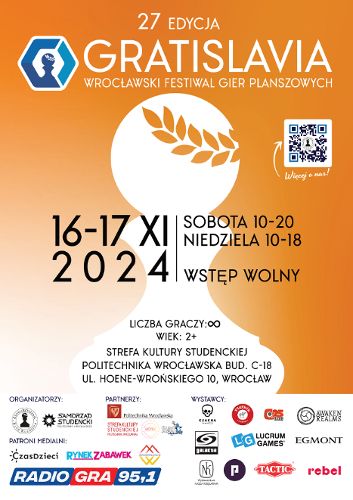 Zdjęcie wydarzenia XXVII Wrocławski Festiwal Gier Planszowych GRATISLAVIA