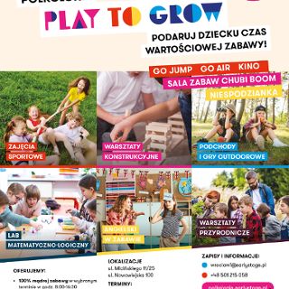 Zdjęcie wydarzenia Półkolonie Play to Grow – z językiem angielskim