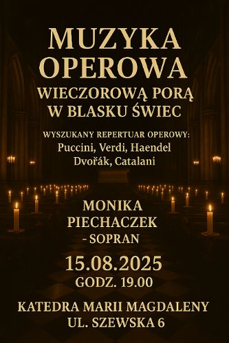Zdjęcie wydarzenia Muzyka operowa w blasku świec