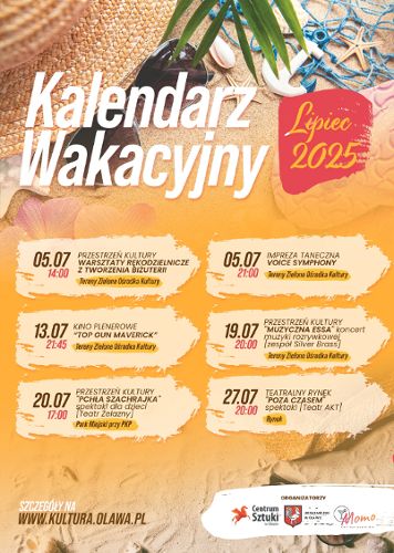 Zdjęcie wydarzenia Kalendarz wakacyjny Centrum Sztuki w Oławie