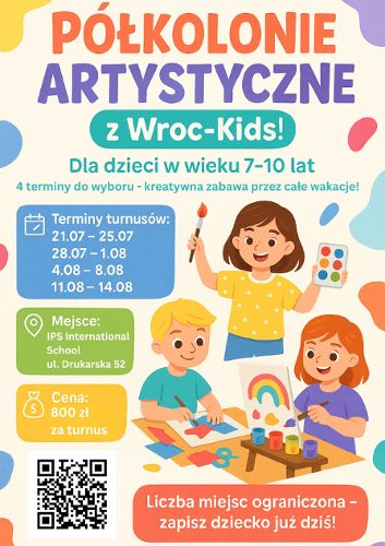 Zdjęcie wydarzenia Półkolonia artystyczna Wroc-kids dla dzieci 7-10 lat