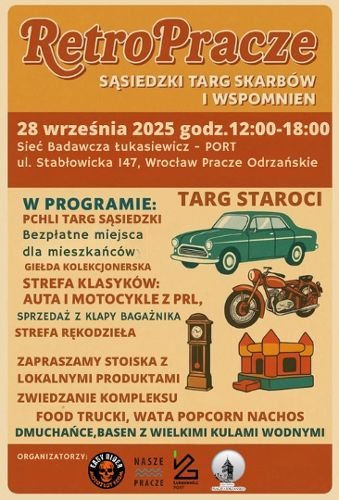 Zdjęcie wydarzenia RetroPracze III – Sąsiedzki Targ Skarbów i Wspomnień na Praczach Odrzańskich