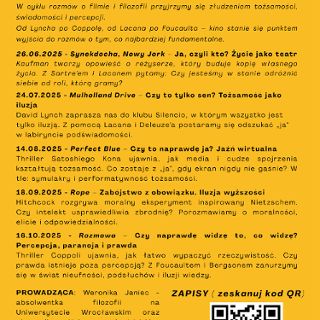 Zdjęcie wydarzenia Tożsamość i Iluzja: Cykl spotkań filmowo-filozoficznych