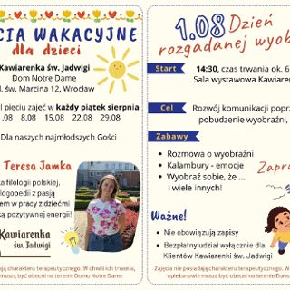 Zdjęcie wydarzenia Dzień Rozgadanej Wyobraźni – zajęcia wakacyjne dla dzieci