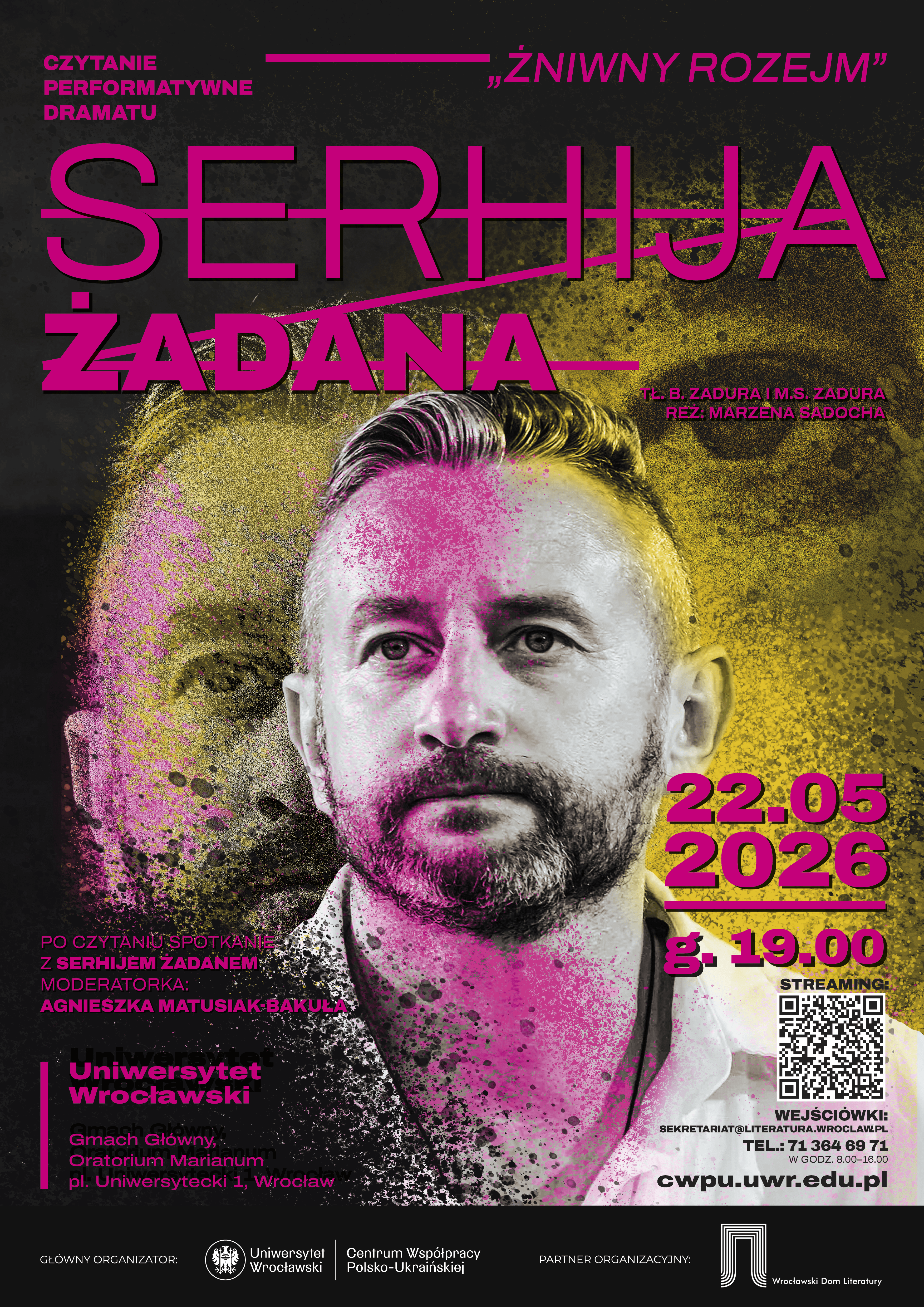 Powiększ obraz: Plakat wydarzenia: czytanie performatywne 22 maja br.