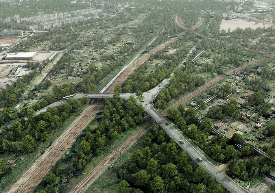 Wizualizacja przedstawia ulice Gazową i Karwińską po przebudowie