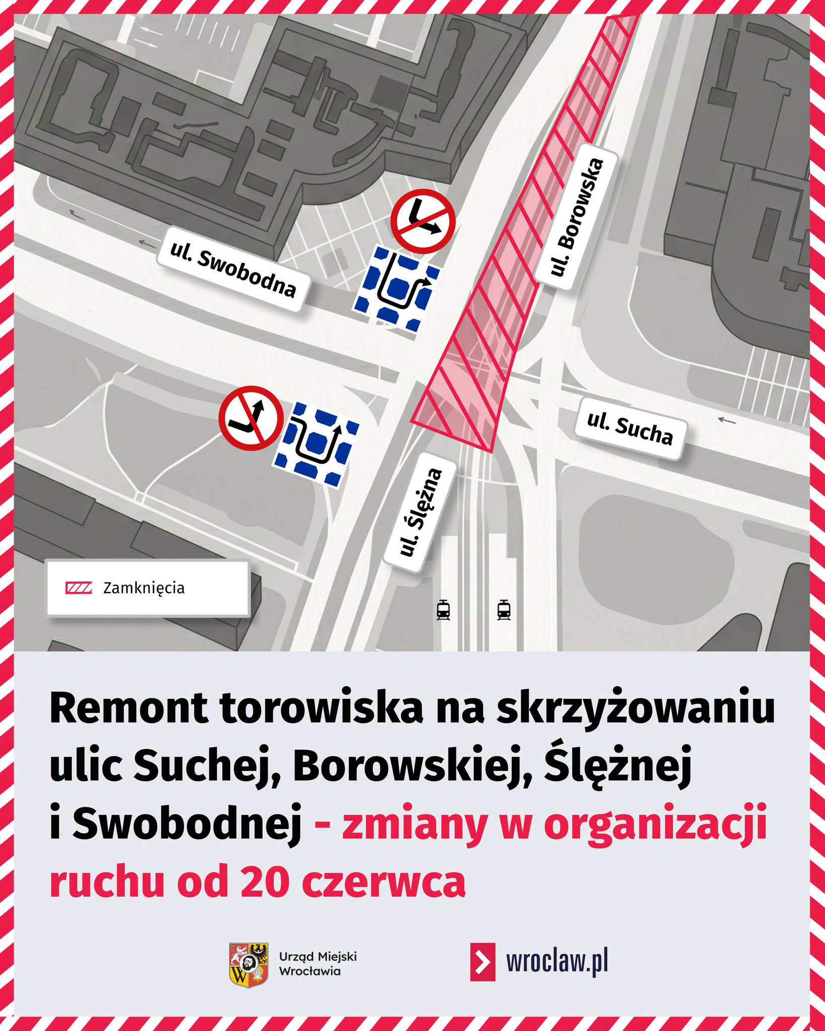 Mapa przedstawia zmienioną organizację ruchu