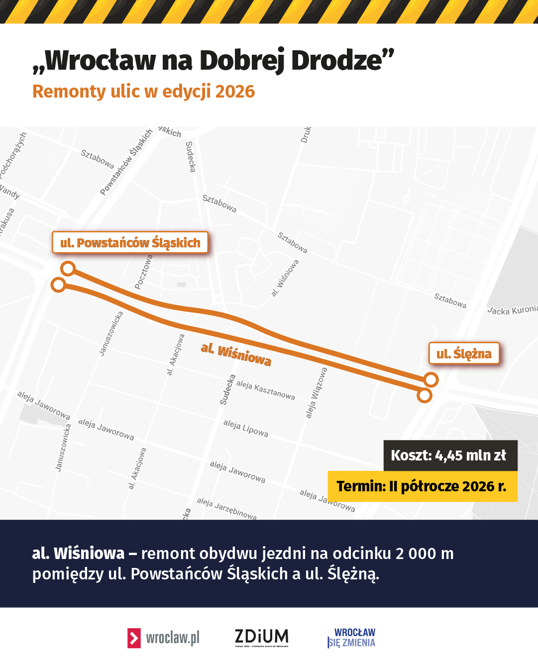 Rozpoczyna się remont obydwu jezdni Alei Wiśniowej