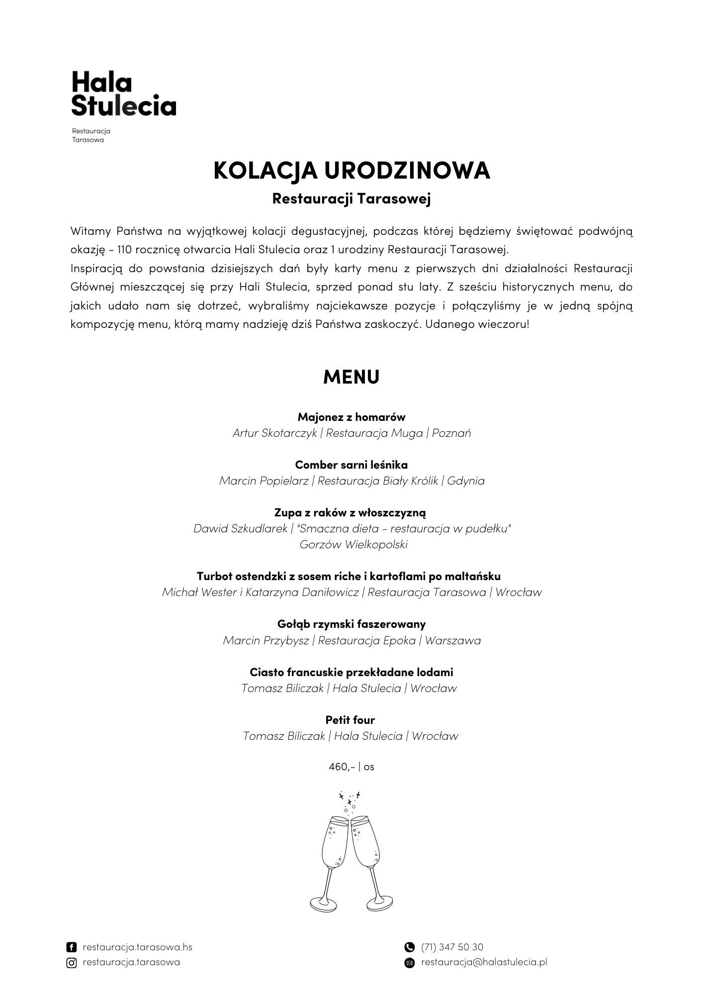 Urodzinowa kolacja - menu