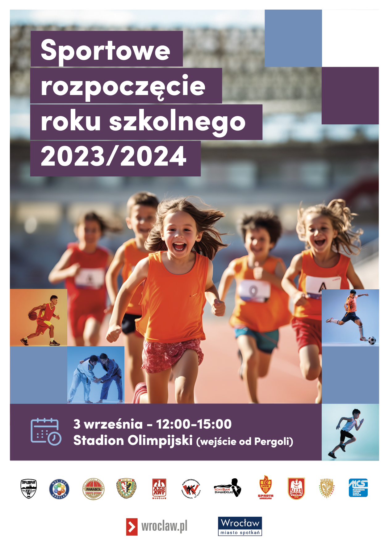 Plakat sportowego rozpoczęcia roku szkolnego