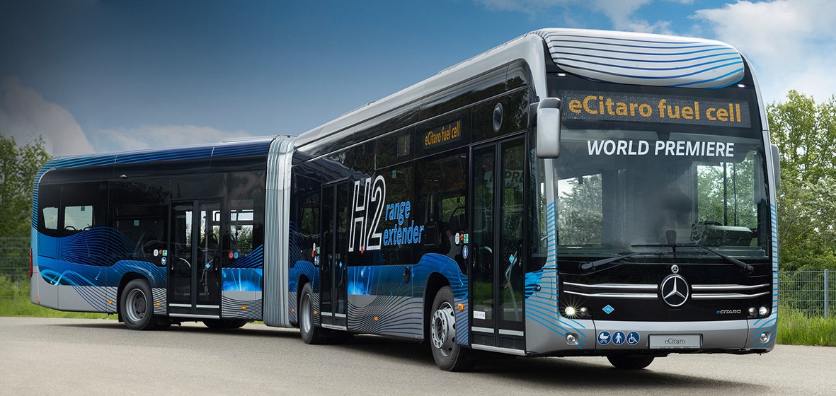 Tak prezentuje się Mercedes eCitaro fuel cell.