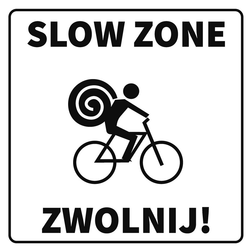 Naklejka oznaczająca wrocławską Slow Zone.