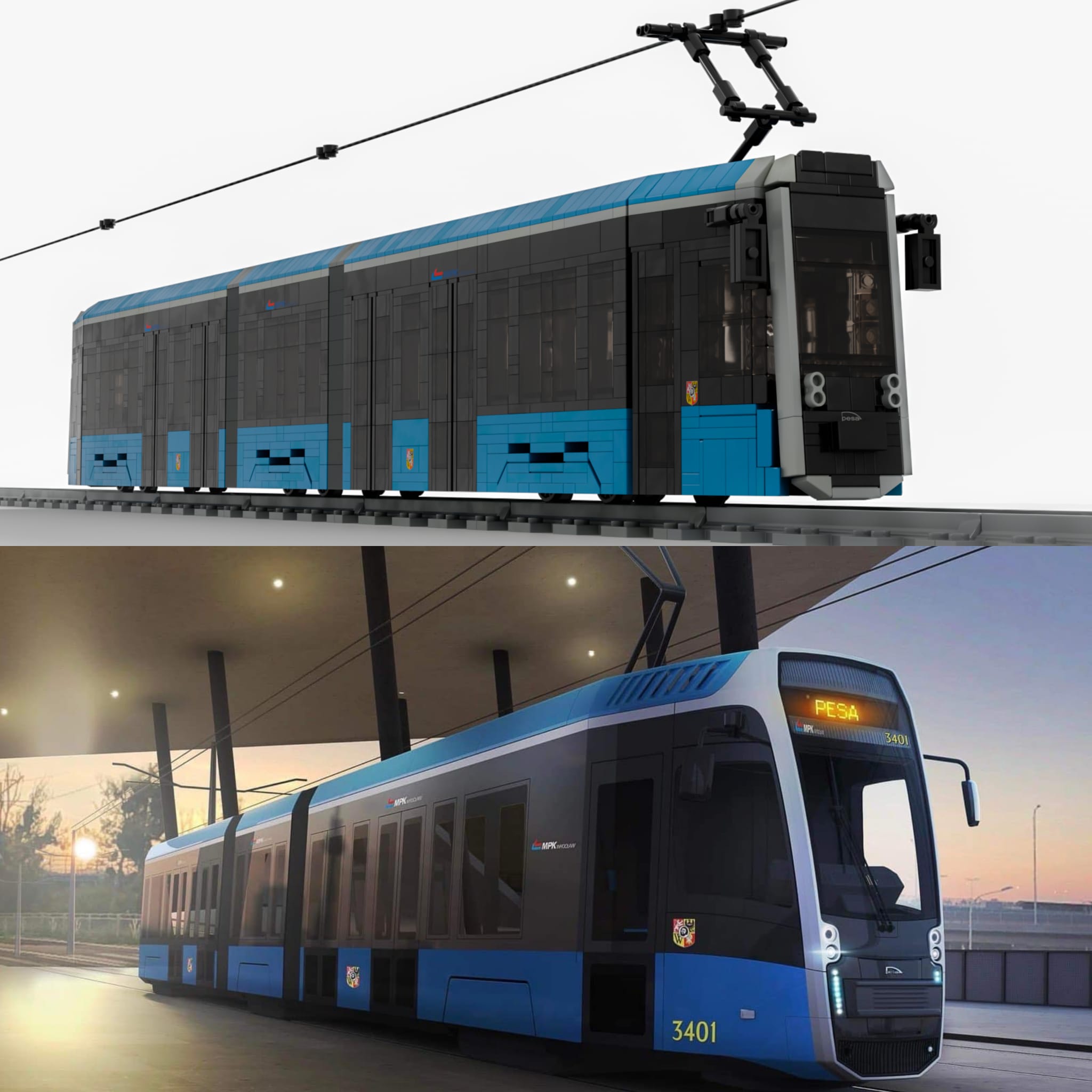 <p>Projekt wrocławskiej Pesy 146N wykonany przez Mateusza Wawrowskiego. Ma on w planach wybudowanie jej z klock&oacute;w Lego</p>