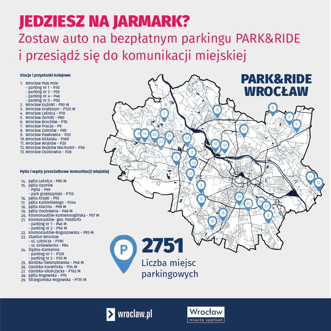 Mapa parkingów P+R