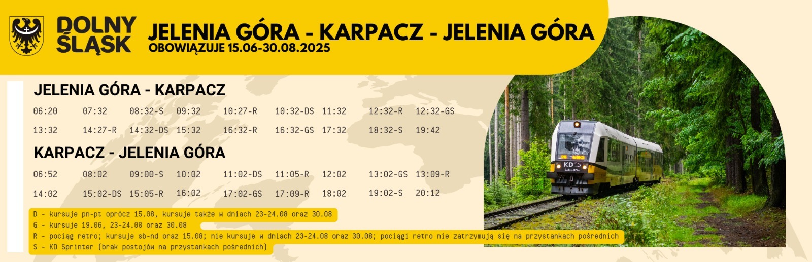 Rozkład jazdy pociągów do Karpacza