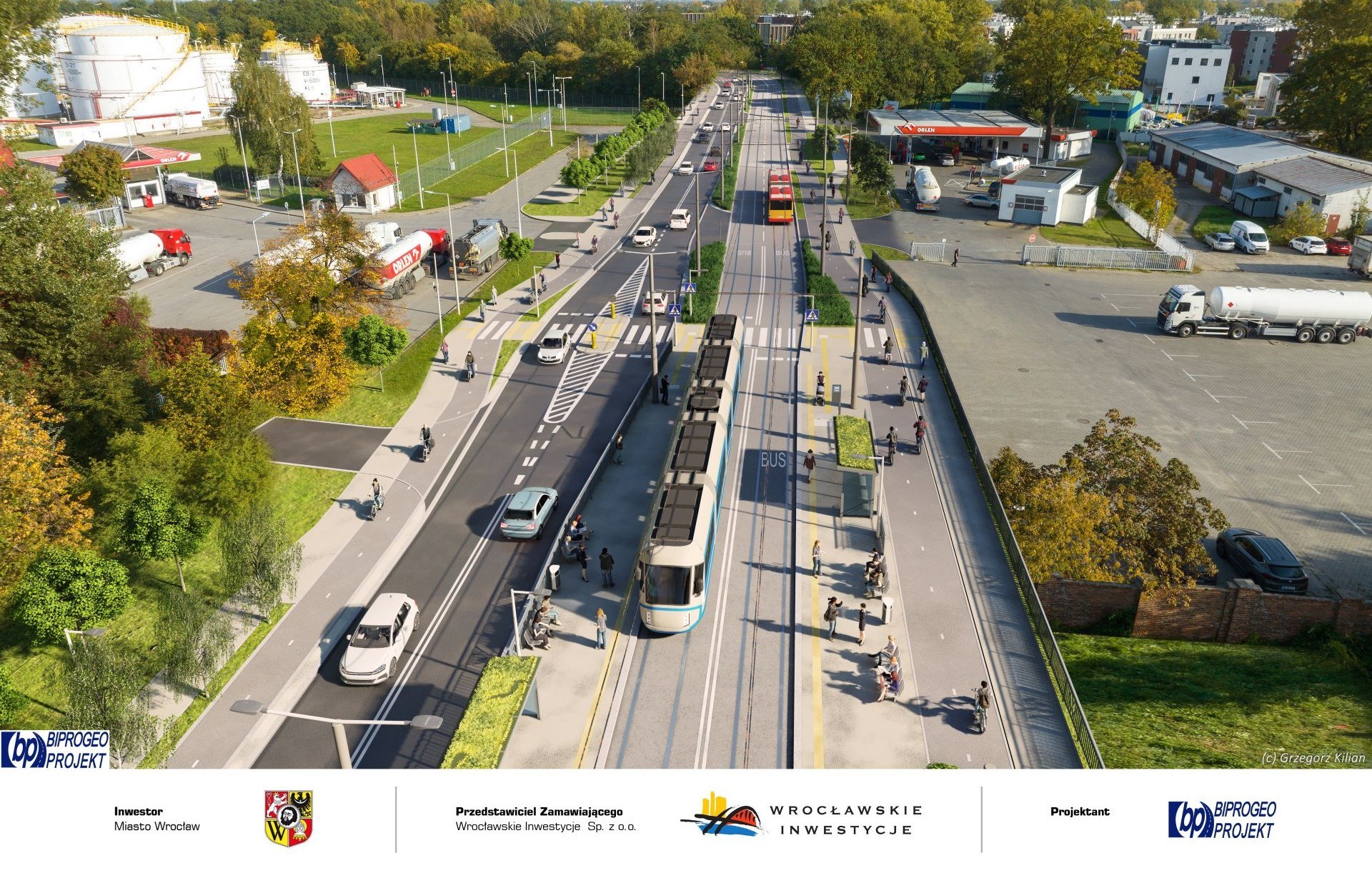 Wizualizacja linii tramwajowej na Swojczyce
