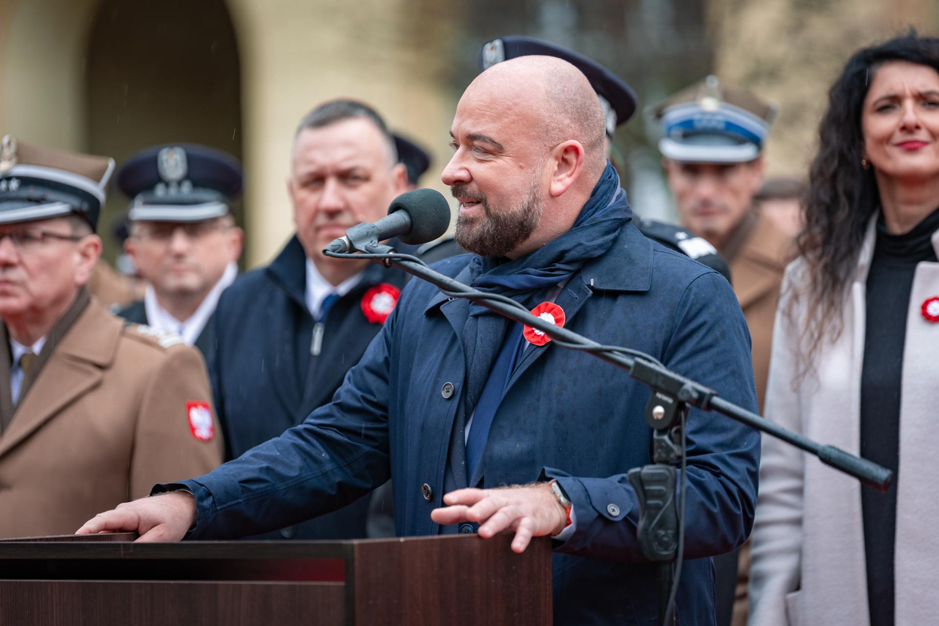Oficjalne obchody Święta Niepodległości na wrocławskim Rynku - przemówienie prezydenta Wrocławia Jacka Sutryka