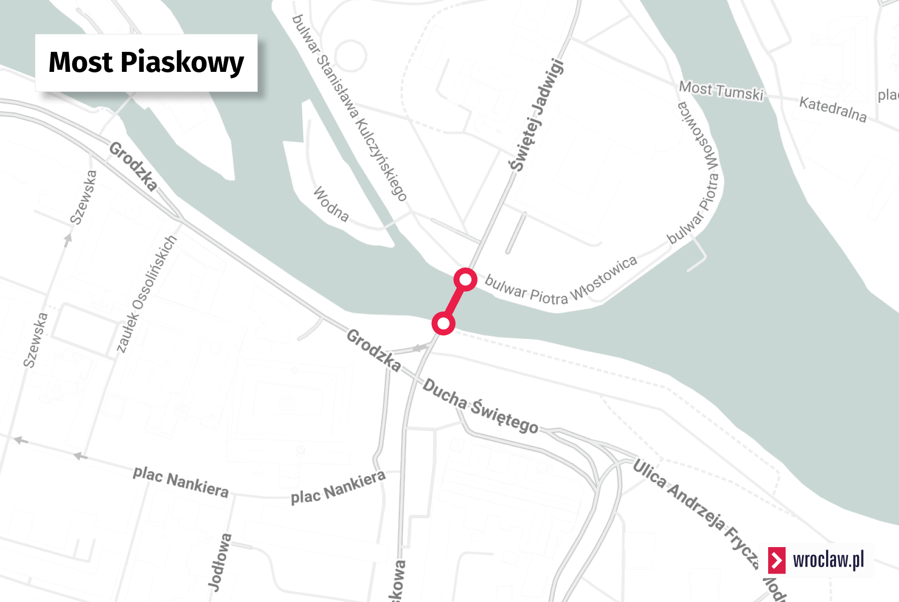 <p>Most Piaskowy na mapie</p>