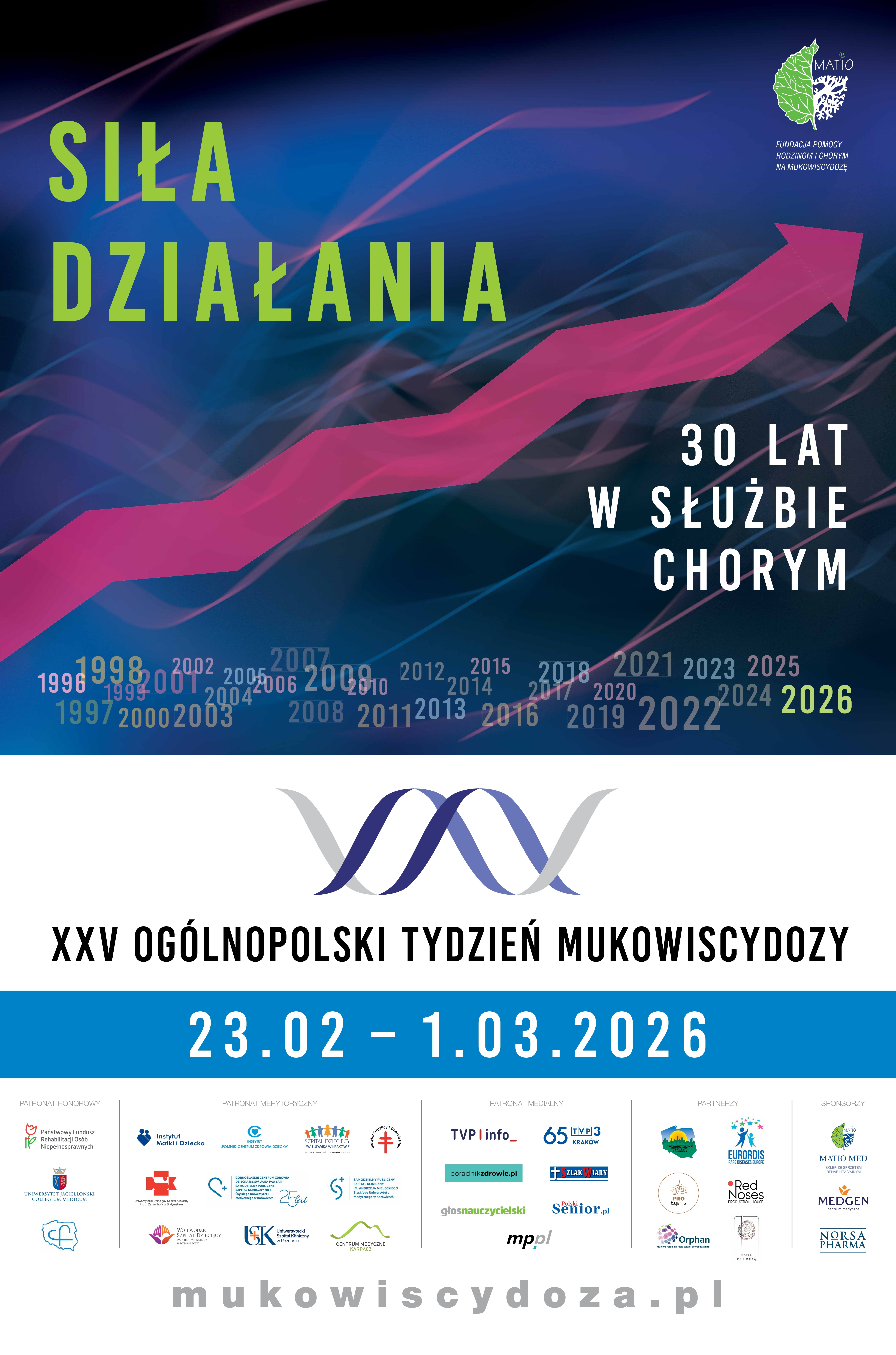 Plakat: XXV Ogólnopolski Tydzień Mukowiscydozy
