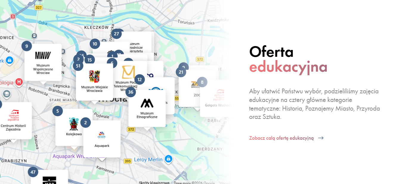 Powiększ obraz: Zrzut ekranu ze strony platformy - oferta edukacyjna