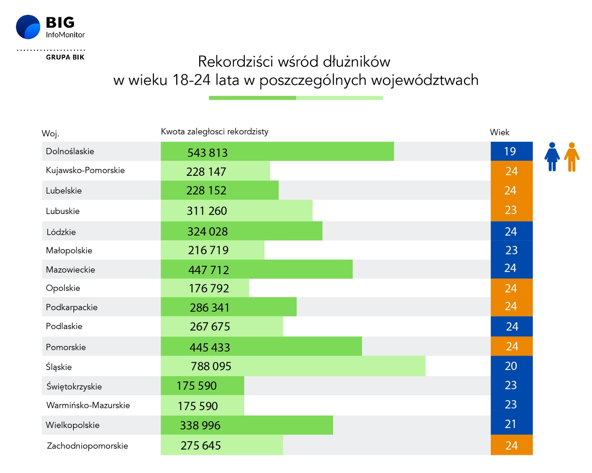 Powiększ obraz: <p>19-letni Dolnoślązak nie spłacający dług&oacute;w opiewających na ponad p&oacute;ł miliona złotych zajął 2. miejsce w Polsce, po Ślązaku, kt&oacute;ry nie spłaca prawie 800 tys. zł.</p>