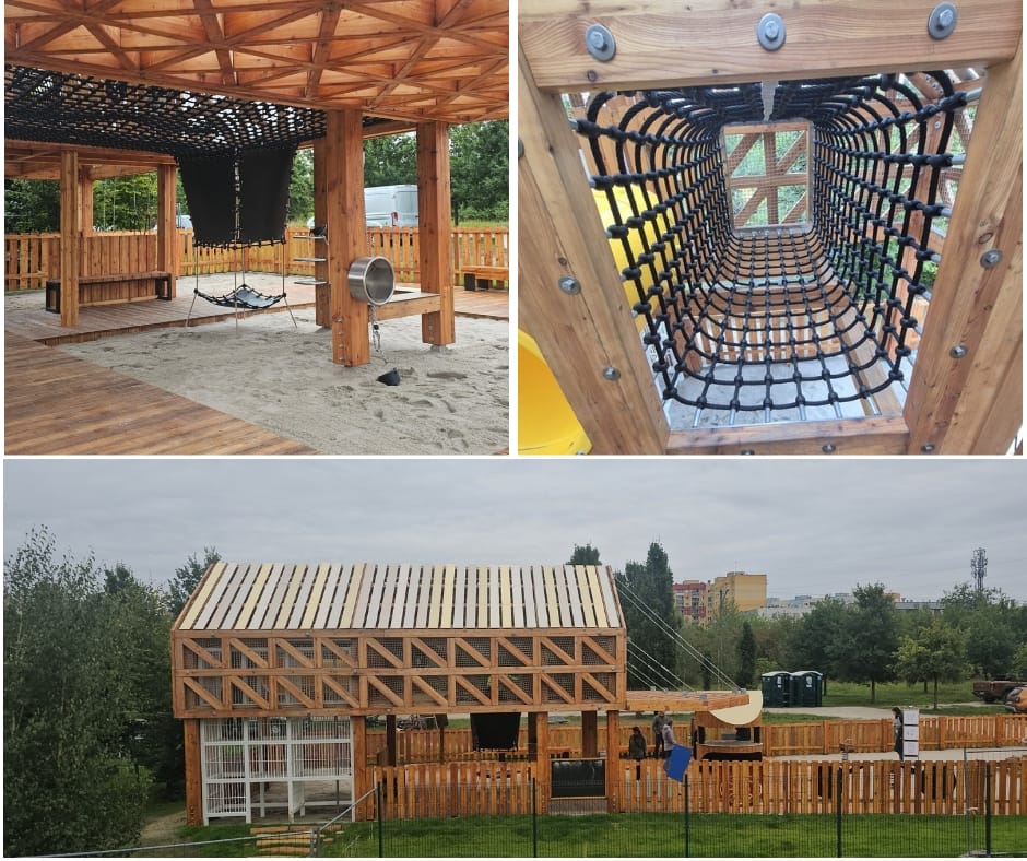Powiększ obraz: W parku Tysiąclecia powstała teraz konstrukcja średniowiecznej zagrody