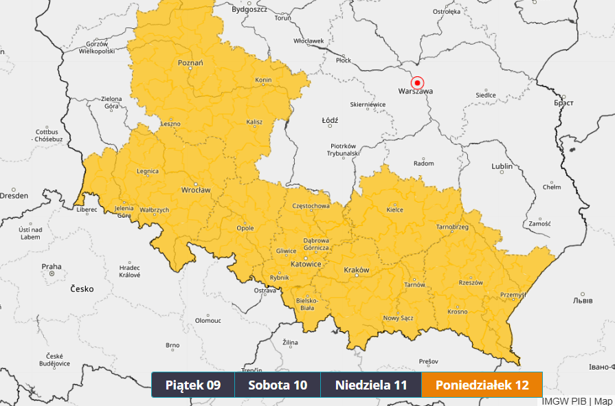 Powiększ obraz: Ostrzeżenie IMGW