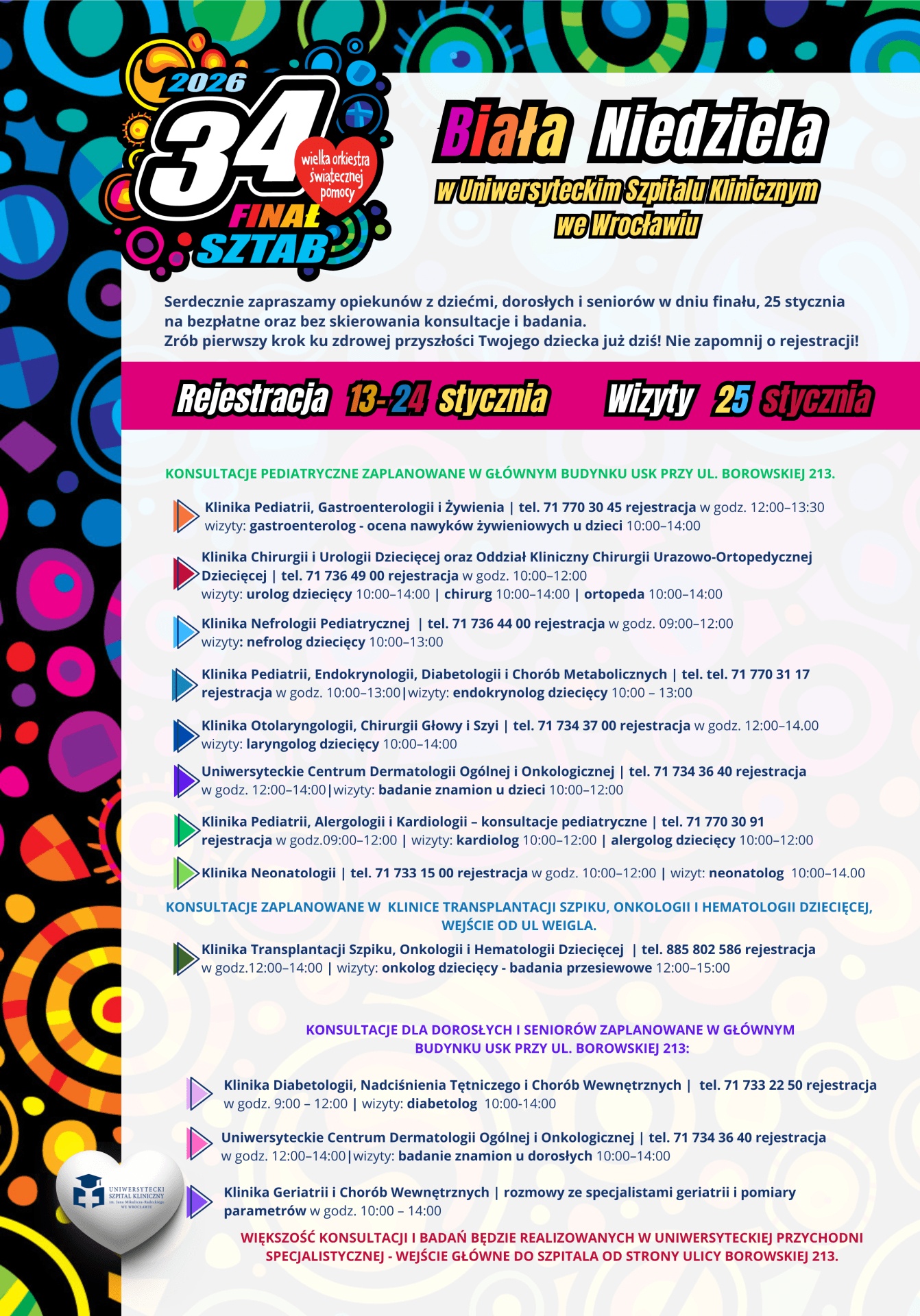 Powiększ obraz: Biała Niedziela w USK Wrocław. Harmonogram konsultacji 25 stycznia