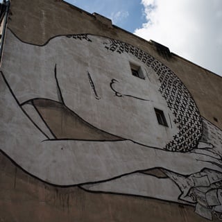 Mural BLU przy ul. Cybulskiego