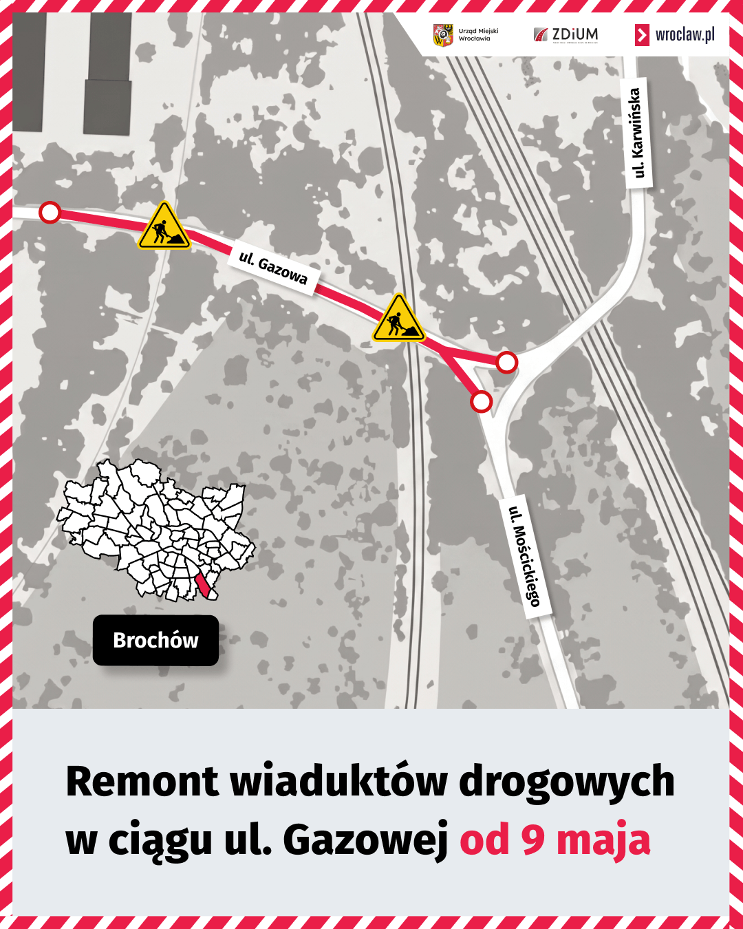 Powiększ obraz: Odcinek ulicy Gazowej, który zostanie zamknięty
