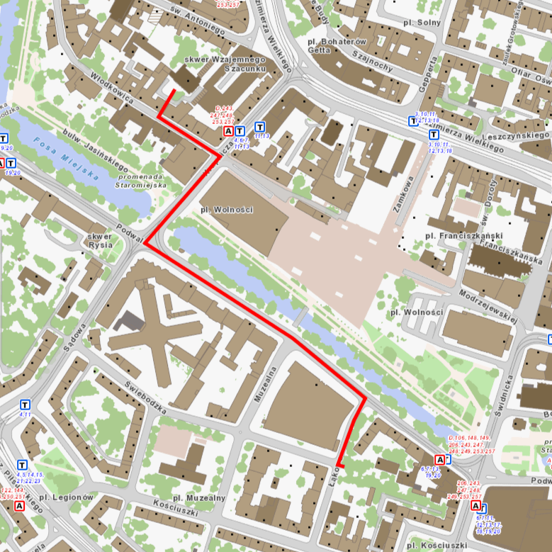 Powiększ obraz: Trasa Marszu Pamięci we Wrocławiu 9 listopada 2024 roku