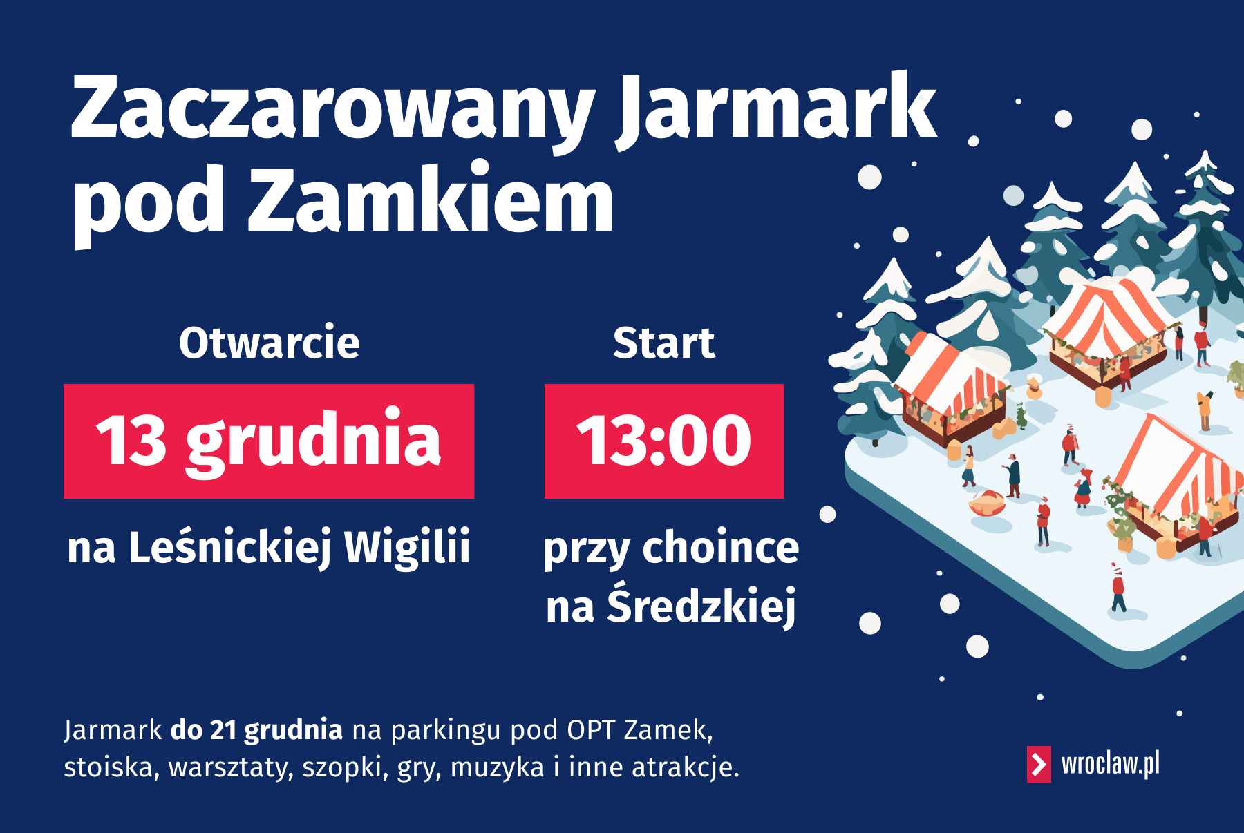 Powiększ obraz: Grafika informująca o Zaczarowanym Jarmarku pod Zamkiem 2025