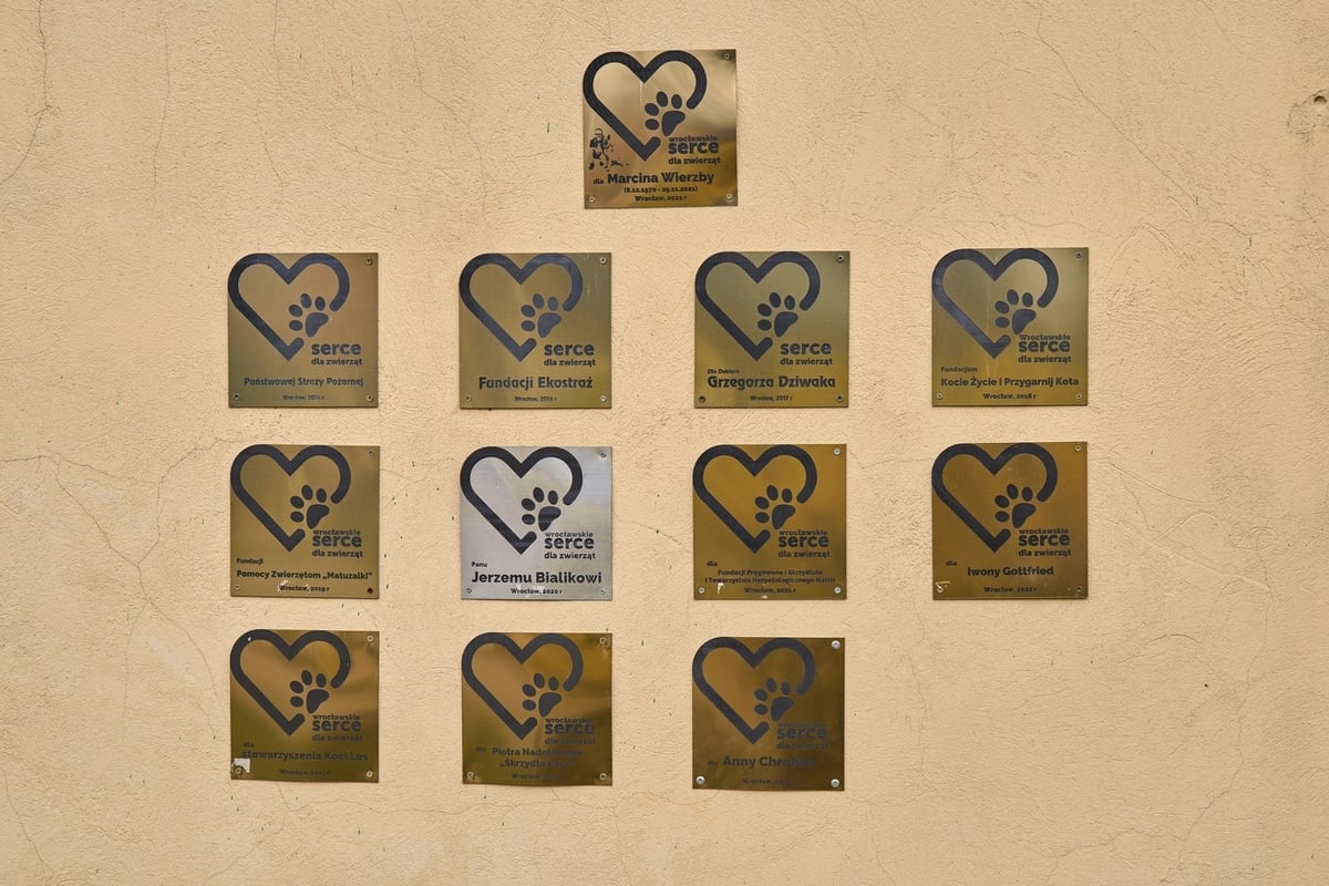 Wrocławskie Serce dla Zwierząt - tabliczki laureatów