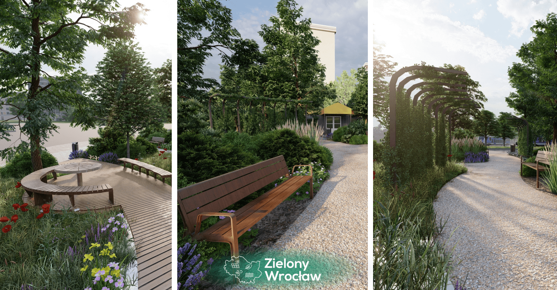 Park kieszonkowy przy ul. Powstańców Śląskich, wizualizacje