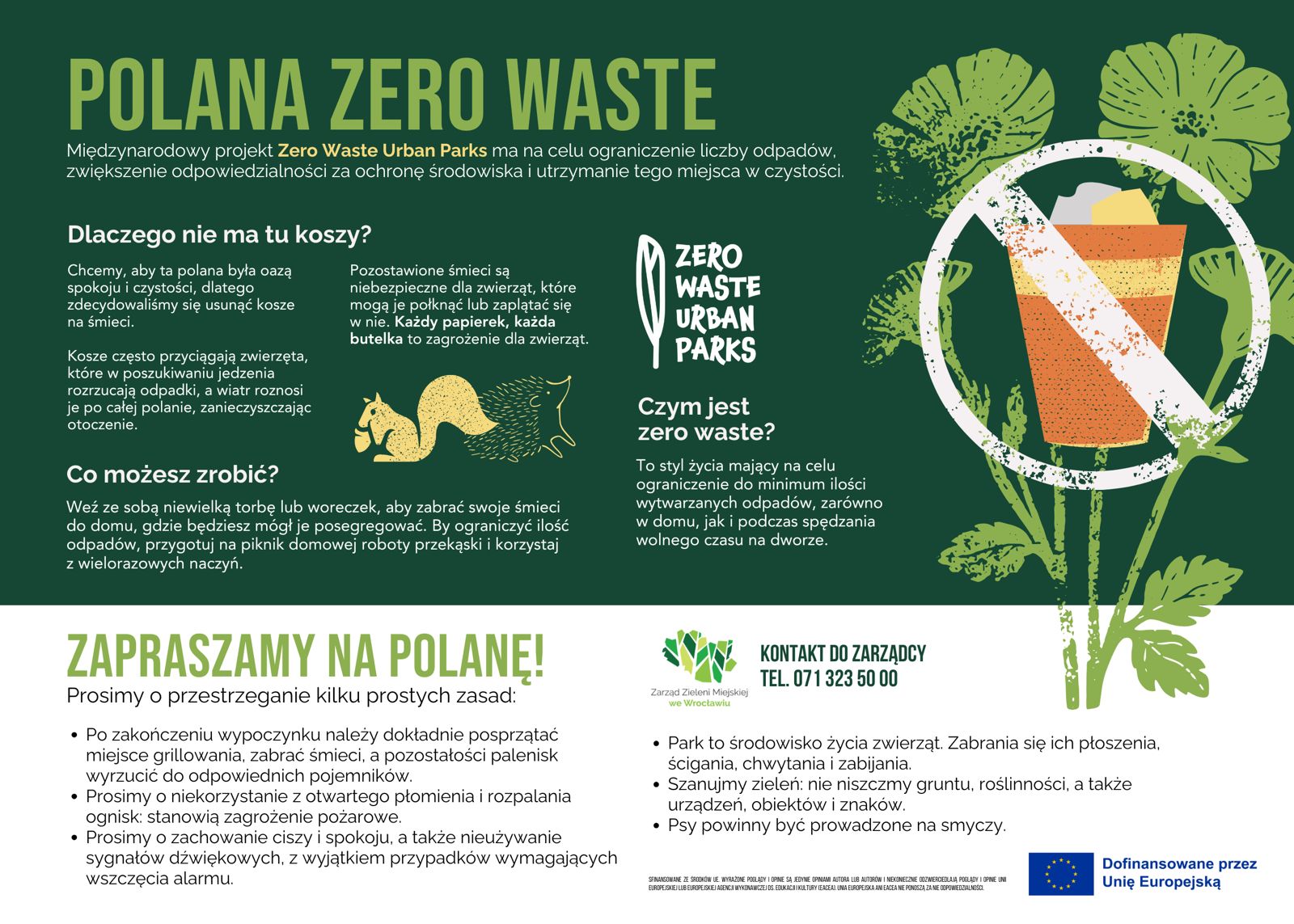 Plakat - polana zero waste w parku Grabiszyńskim