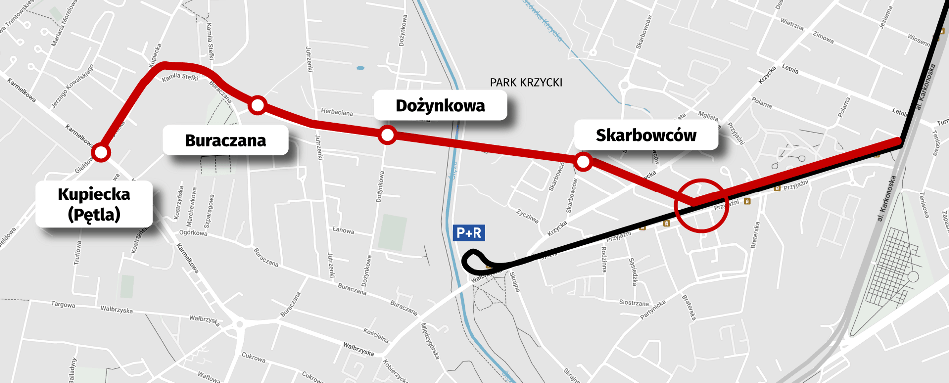 Trasa tramwaju na Klecinę