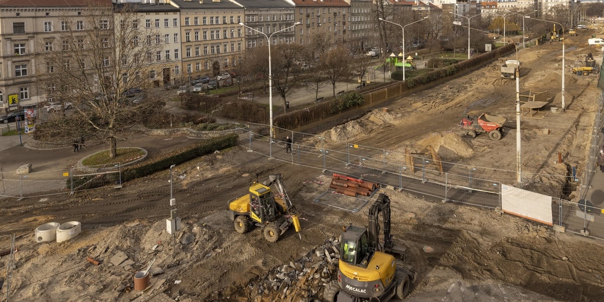 Na zdjęciu widać remont ulicy Pomorskiej