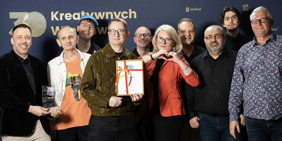 Zespół Radia RAM z dyplomem - laureaci nagrody specjalnej 30 Kreatywnych Wrocławia 2026 w kategorii Społeczeństwo/Miasto