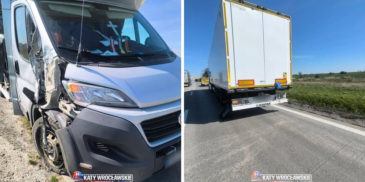 Karambol i duże utrudnienia na autostradzie A4 pod Wrocławiem - 22.04.2026 r.