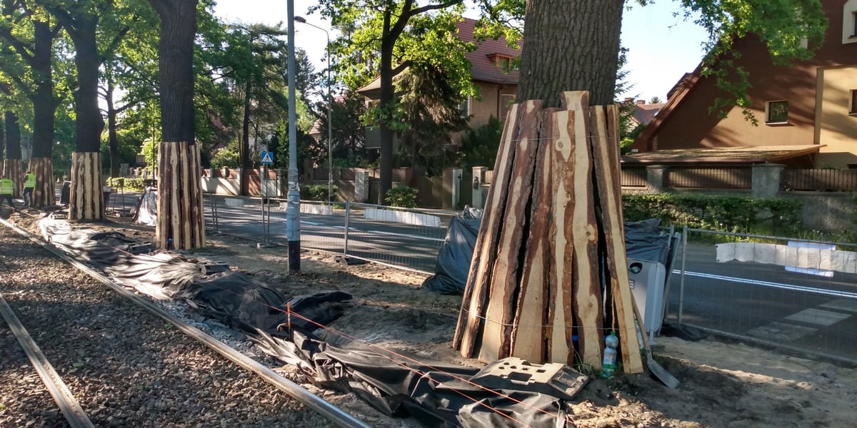 Remont południowego przystanku tramwajowego przy skrzyżowaniu ulic Olszewskiego i Chełmońskiego.