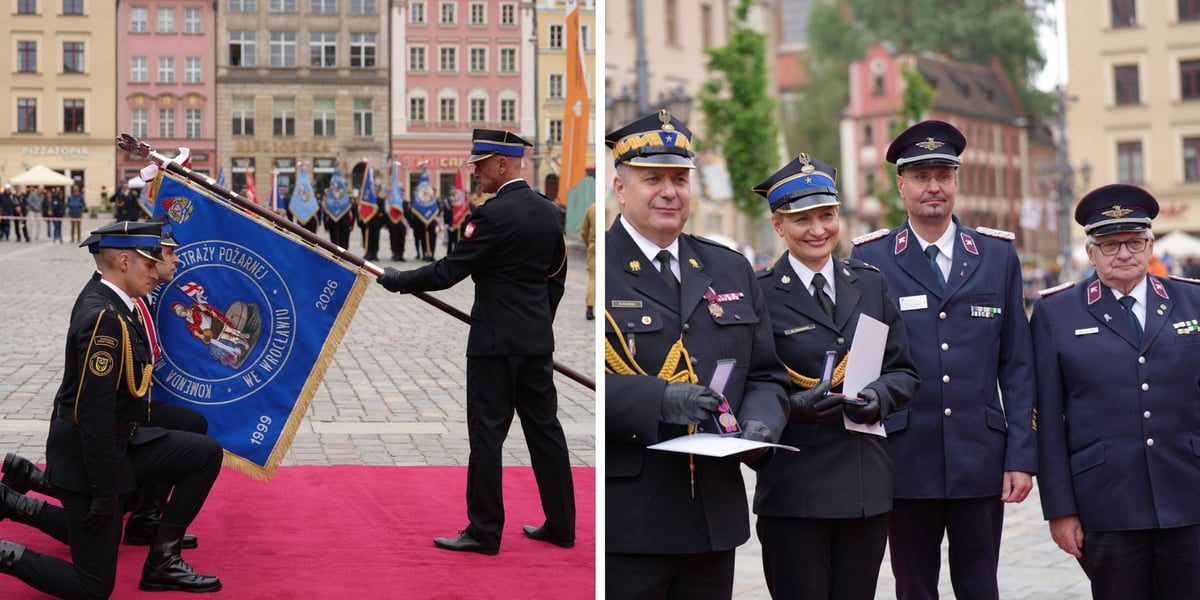 Uroczyste obchody Dnia Strażaka w Rynku i nadanie sztandaru Komendzie Miejskiej PSP we Wrocławiu - 16 maja 2026 r.